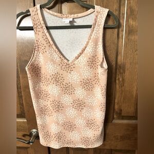 LuLaRoe Peach and Cream Knit Tank Top Size Small
